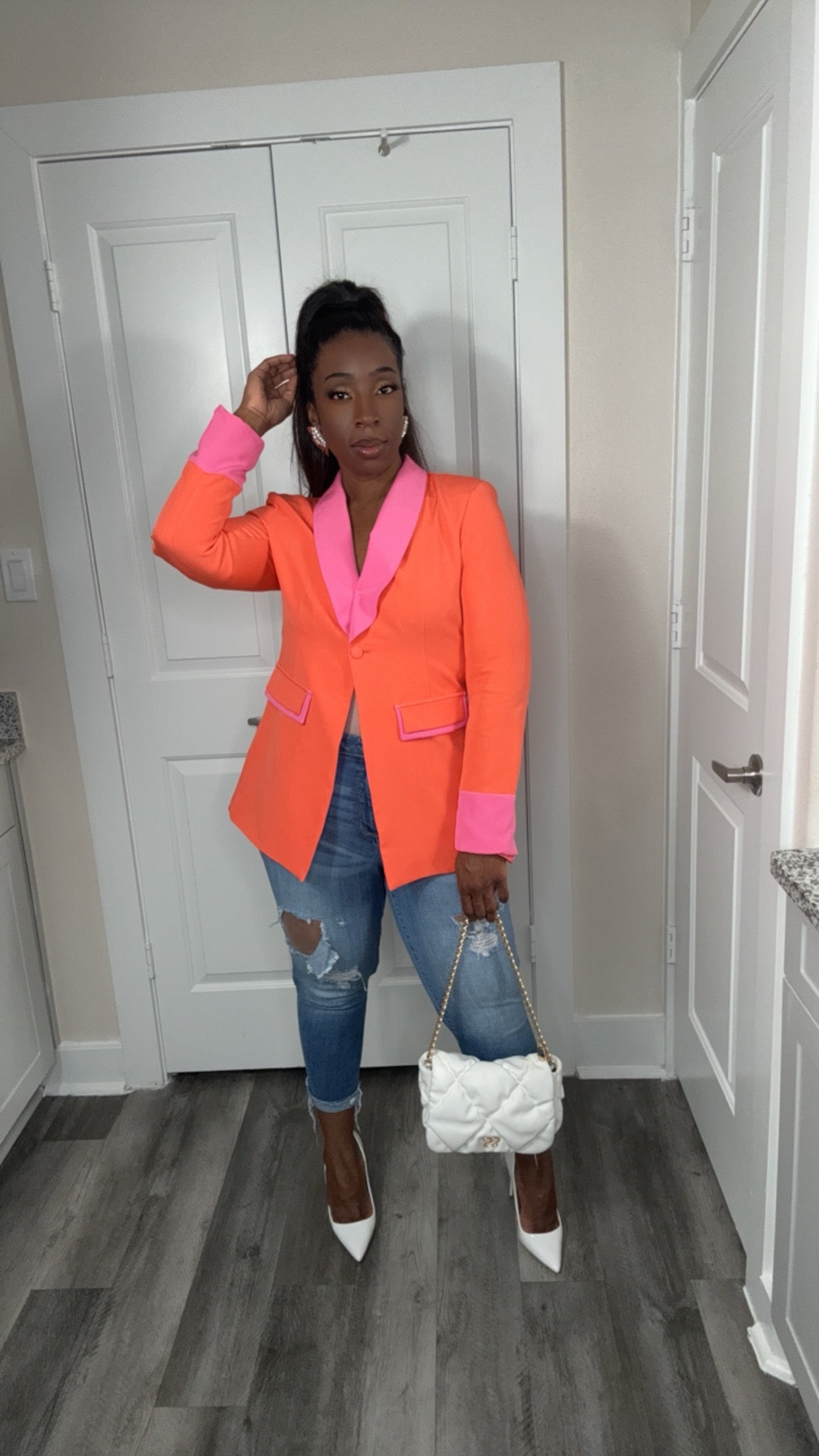 Orange & Pink Two Tone Blazer