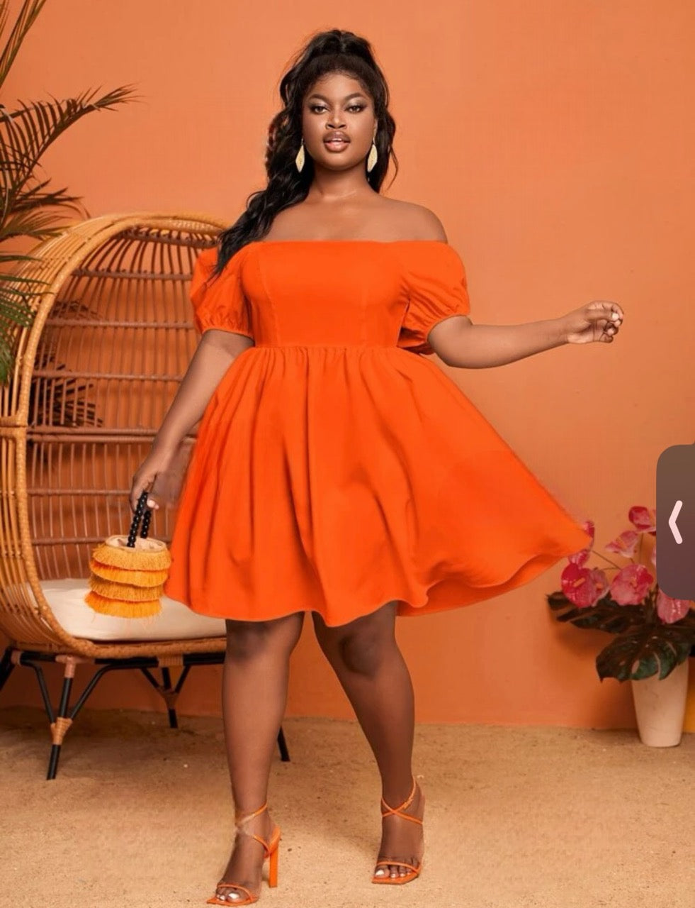 Off Shoulder Puff Sleeve Dress