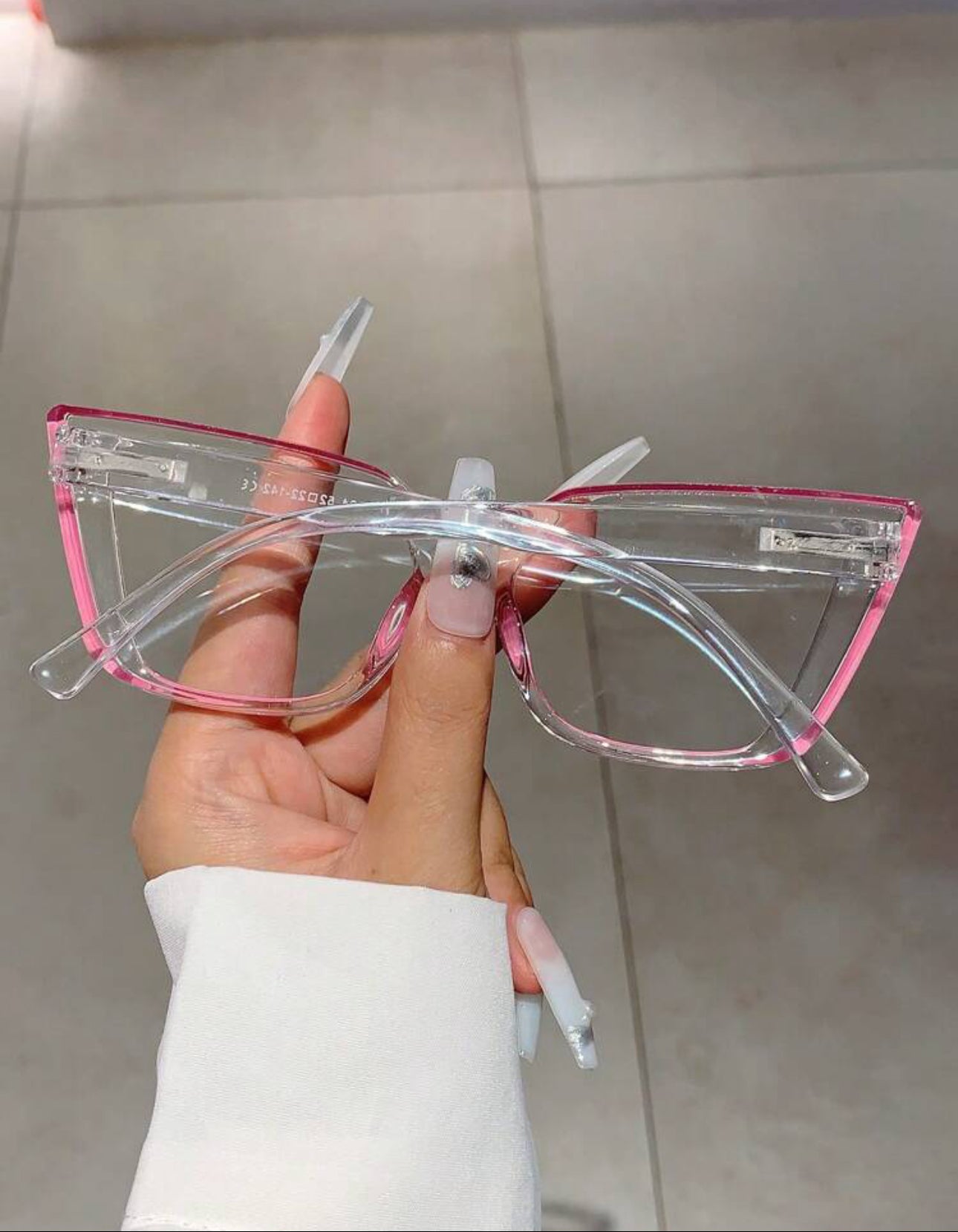 Pink Trim Clear Glasses