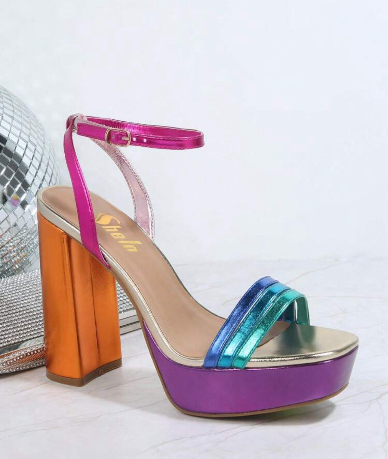 Colorful Metallic Heels