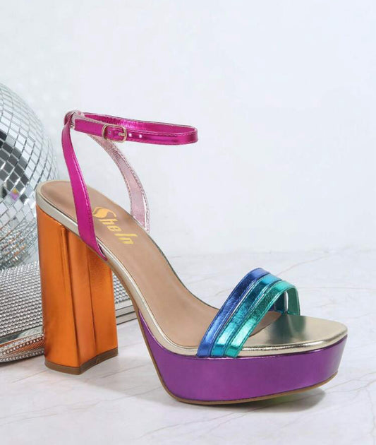 Colorful Metallic Heels