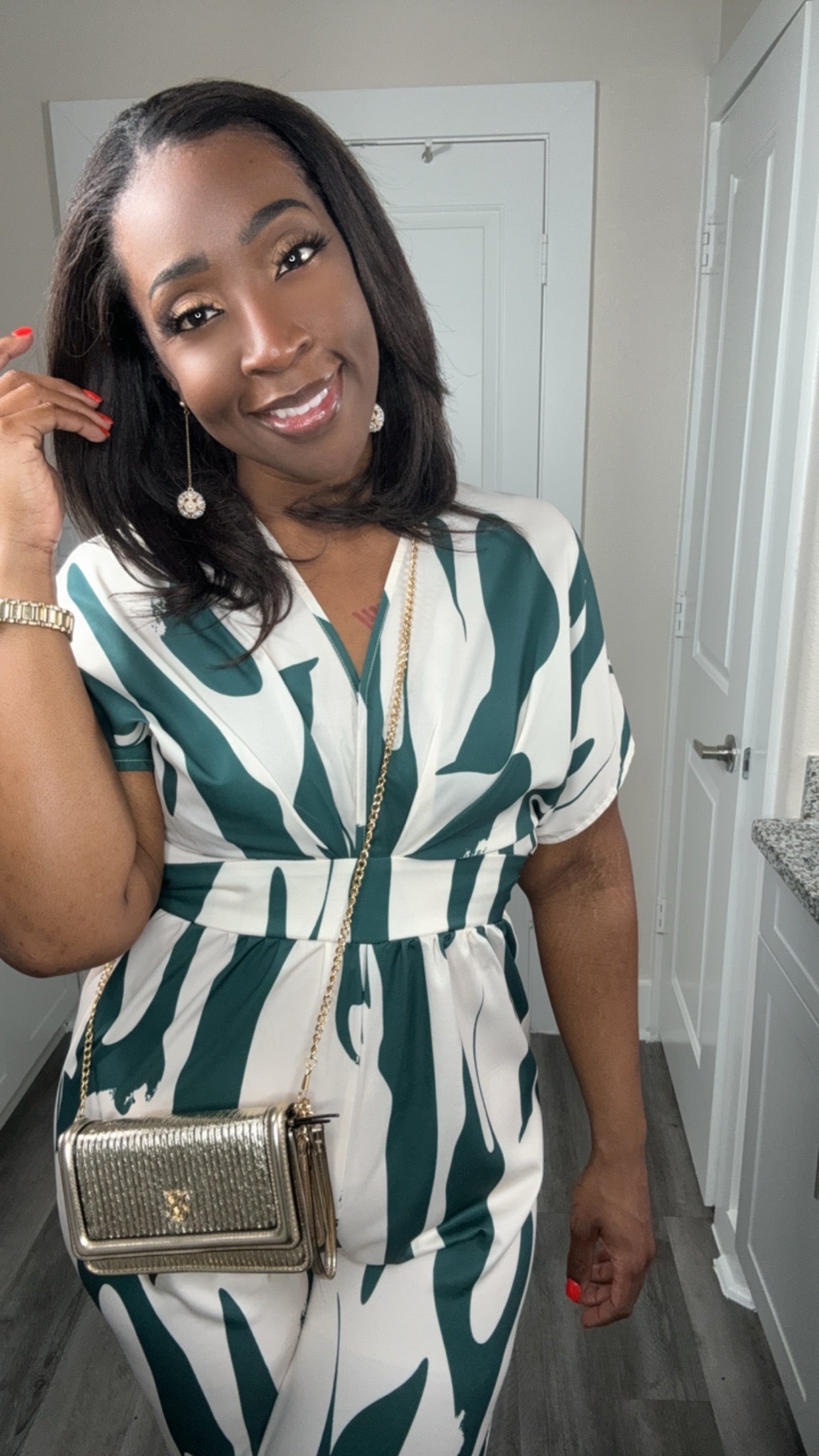Lightweight Green Batwing Jumpsuit