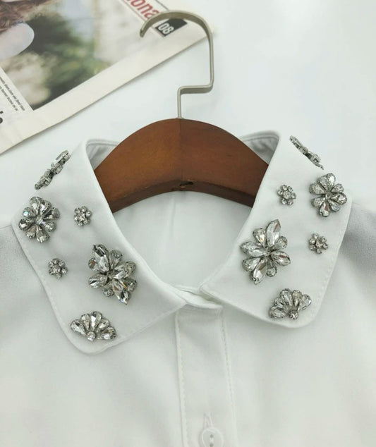 Rhinestone Decor Dickey Collar