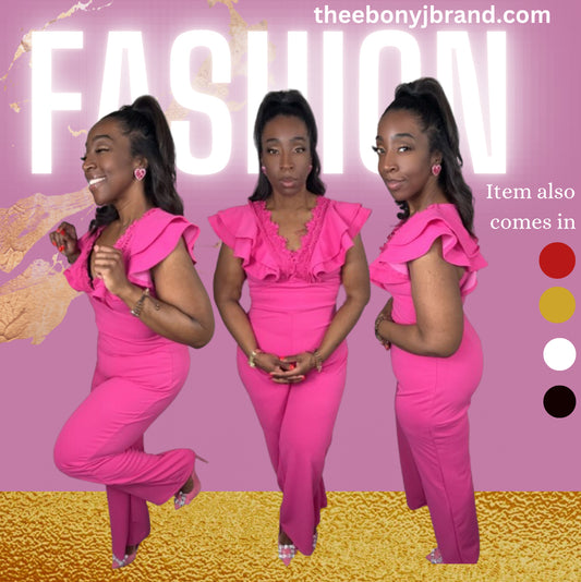 Ruffle Shoulder Jumpsuit